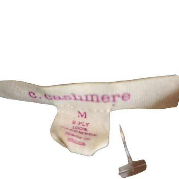 C.Cashmere Bloomingdale's NWOT Colorblock 2 Ply Cashmere Zip Up Jacket Ultra Sof - Picture 2 of 8